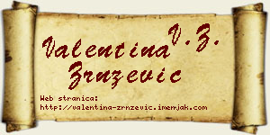 Valentina Zrnzević vizit kartica